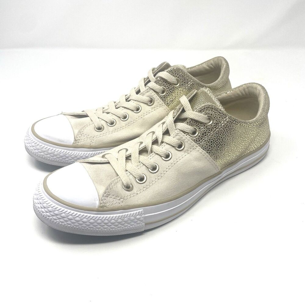 Converse Chuck Taylor All Star Madison glitter Gold Beige Sneaker Shoes Women 11